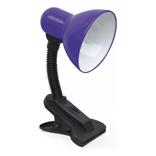 Lampara Velador De Mesa Con Pinza Escritorio Flexible Azul Blanco