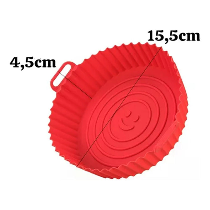 Pack X3 Bandeja Reutilizable Silicona Airfryer Freidora Aire Blanco