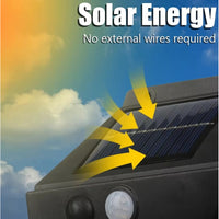 X2 Lámpara Foco Solar Doble Led Sensor  Movimiento Exterior Negro