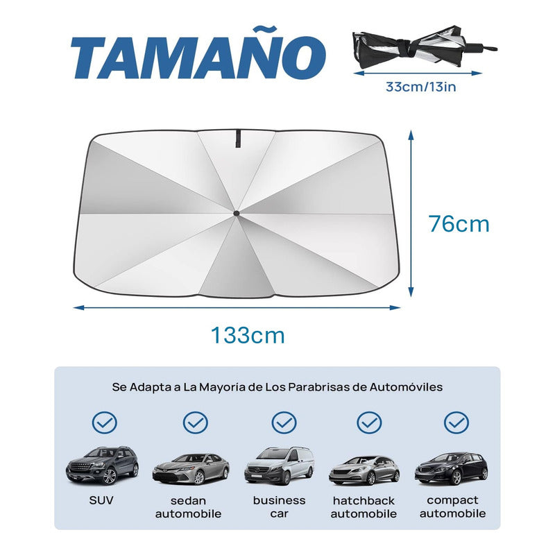 Quitasol Parasol Parabrisa Auto Tipo Sombrilla Cubre Sol