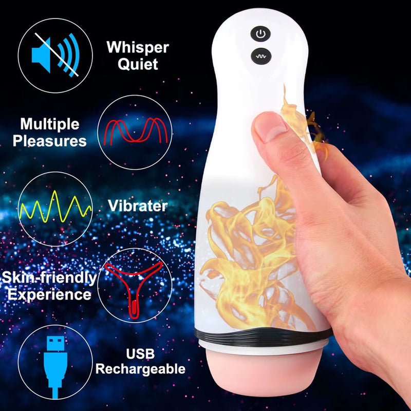 Masturbador Vibrador Eléctrico Masculino Recargable Sonido
