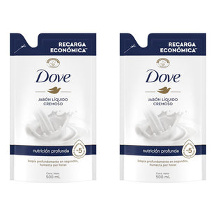 X2 Jabón Líquido Cremoso Dove Nutrición Profunda 500 Ml