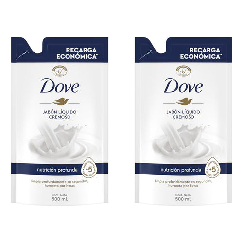 X2 Jabón Líquido Cremoso Dove Nutrición Profunda 500 Ml