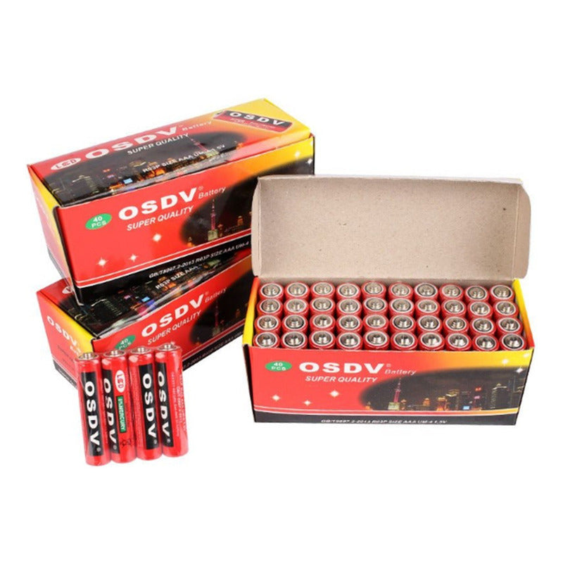 Pack Caja 40 Pilas Doble Aa  1.5 Voltios.