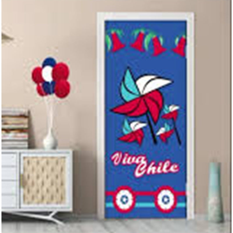 X2 Funda De Puerta Decoración Fechas Patrias 100x210cm M8
