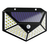 Pack X 4 Lampara Solar 100 Led Exterior Sensor De Movimiento Color Negro