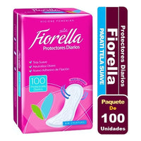 Protectores Diarios Fiorella 100unid Tela Suave Sin Perfume