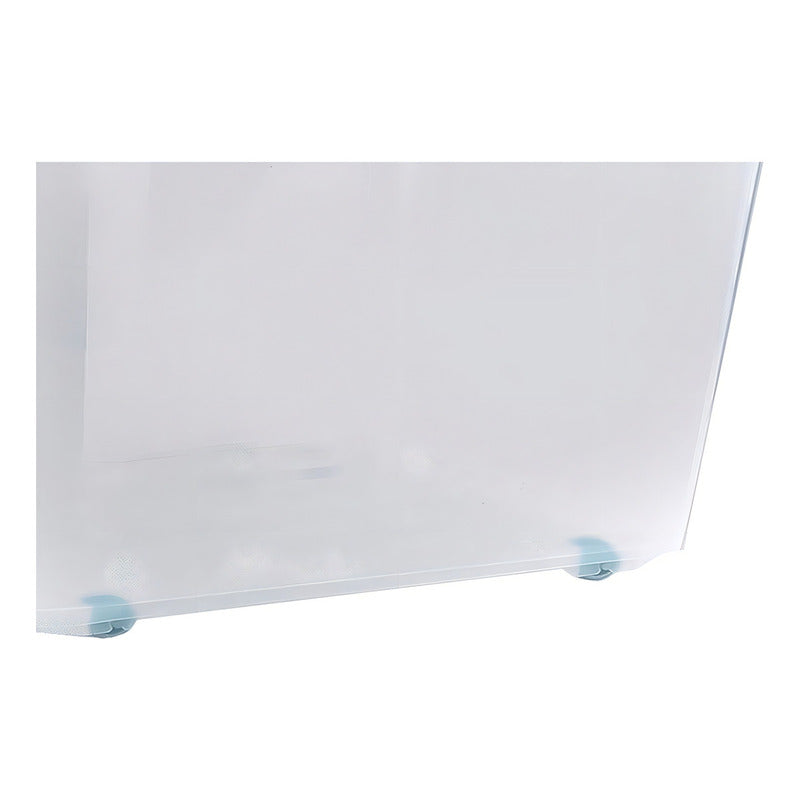 Caja Organizadora Almacenamiento Suprema 50 Lts Reyplast Transparente Broches Turquesa