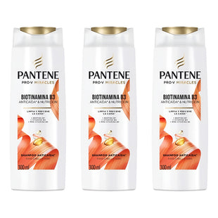 Pack X3 Shampoo Pantene Anticaída + Biotinamina B3 300ml