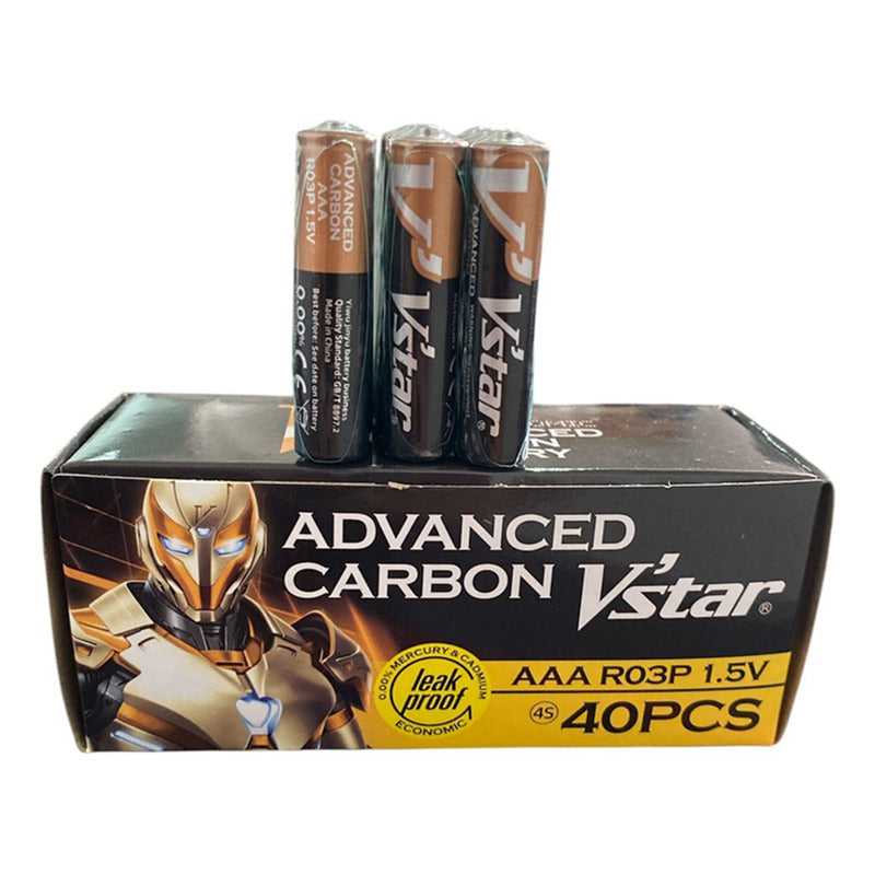 Pack Caja 40 Pilas Triple Aaa  1.5 V.