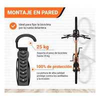 Pack X2 Porta Bicicleta Para Pared Gancho Colgador Bicicleta Negro