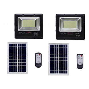 X2 Reflector Solar Panel Luz Iluminación Foco Solar Led 30w Negro Blanco Frío
