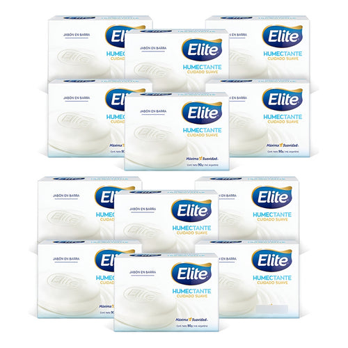 Pack X12 Jabón En Barra Elite Humectante Cuidado Suave 90g