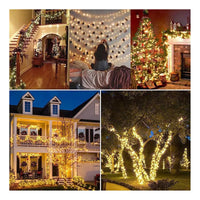 X2 Luces Guirnalda Navidad Solar 200 Led 20 Metros Decorativ