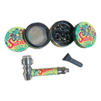 Pipa Metálica  + Moledor Metálico 3 Niveles + Palita