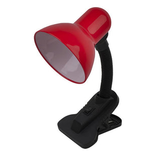 Lampara Velador De Mesa Con Pinza Escritorio Flexible Rojo Blanco