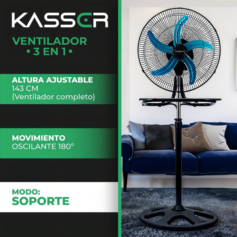Ventilador 3 En 1 Industrial Kasser 5 Aspas 18 Pulgadas