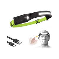 Linterna Frontal Led Recargable Con Sensor De Cinta Ajustable Cob
