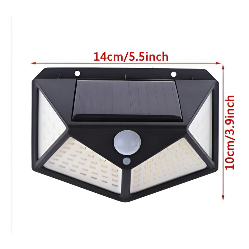 Lámpara Solar De 100 Led Con Sensor De Jardín, Impermeable, Color Negro