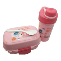 Tupper Contenedor Lonchera Escolar + Botella D Agua Luch Box