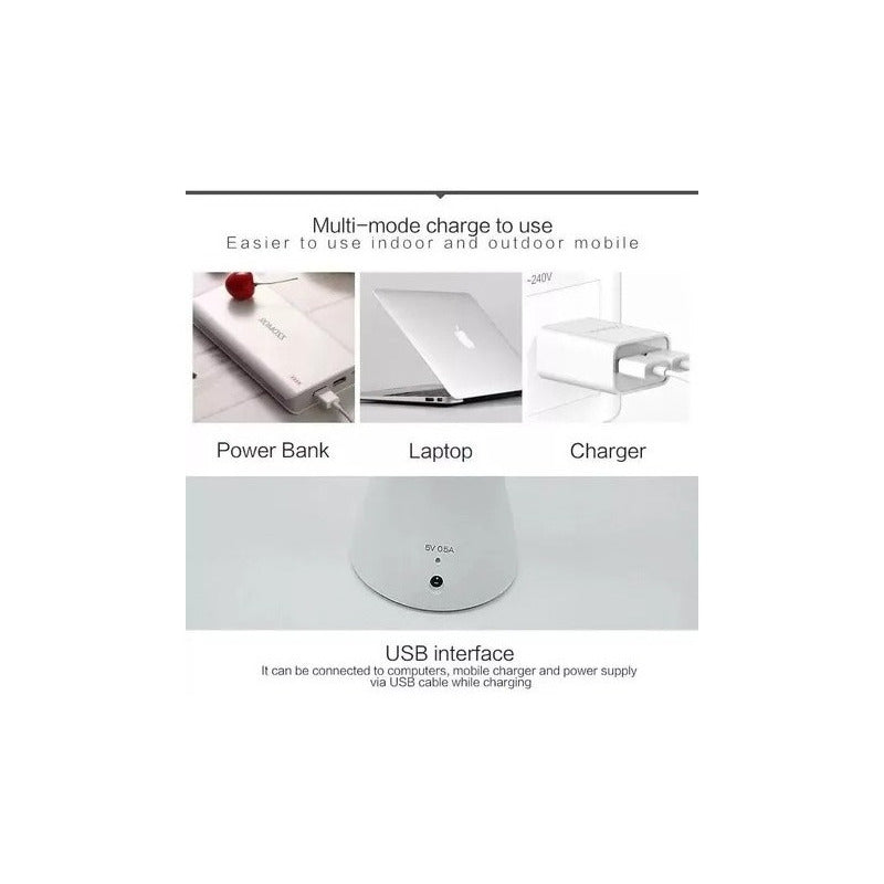 Lámpara Touch Led Escritorio Velador Lectura Usb Recargable