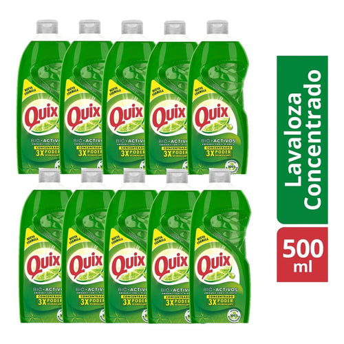 Pack X10 Quix Lavaloza Concentrado Bio Activos 500ml Limon