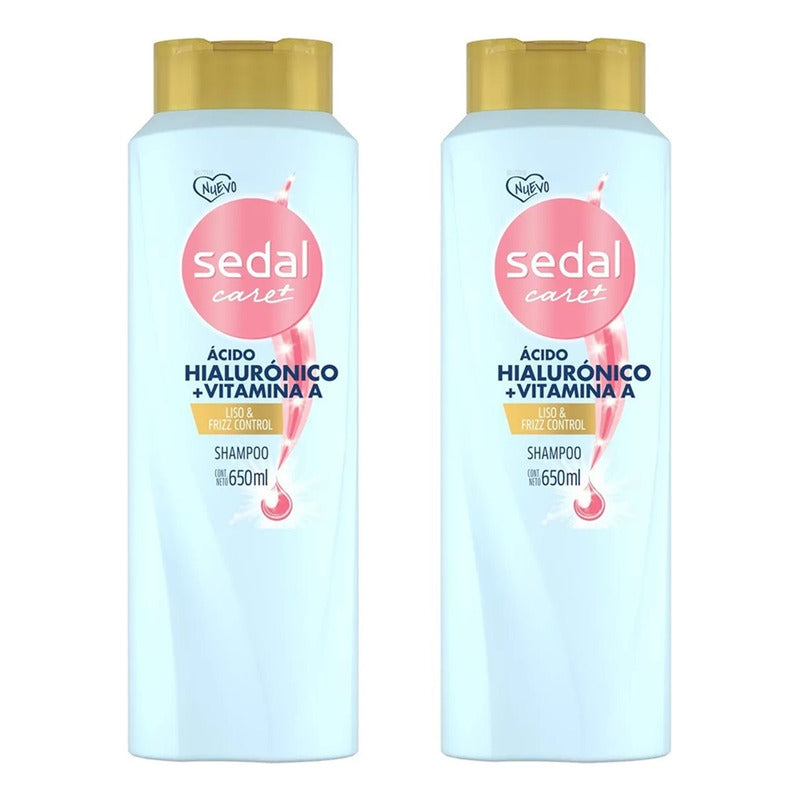 Pack X2 Shampoo Sedal 650ml Ácido Hialurónico Vitamina A
