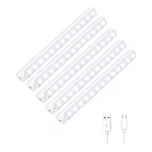 X5 Luz Barra Led 20cm Sensor Movimiento Ahorro Energia Hogar Blanco