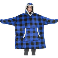 Poleron Sherpa Cuadrillé Poleron Con Chiporro Con Capucha Unica Azul Cuadrillé