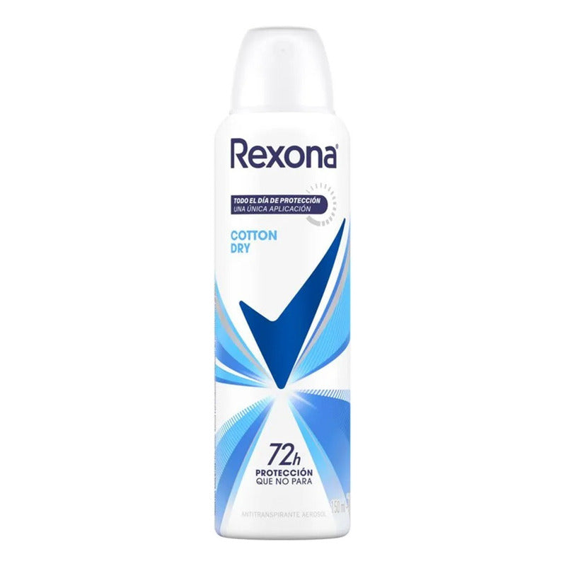 X3 Desodorante Rexona Aerosol Femenino Cotton Dry 72h 150ml Cotton Dry
