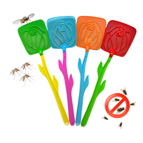 Pack X4 Raqueta Mata Mosca Zancudo Insecto Plástico Reyplast Azar