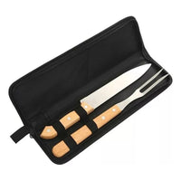 Set Parrillero Para Asado Cuchillo + Tenedor + Estuche Chile