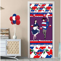 X2 Funda De Puerta Decoración Fechas Patrias 100x210cm M2