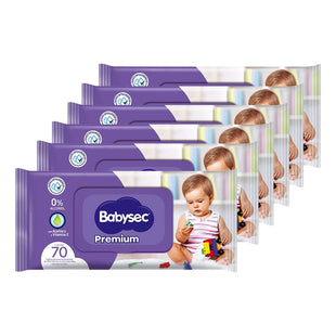 X10 Toallitas Húmedas Babysec Premium 70 Toallitas C/u