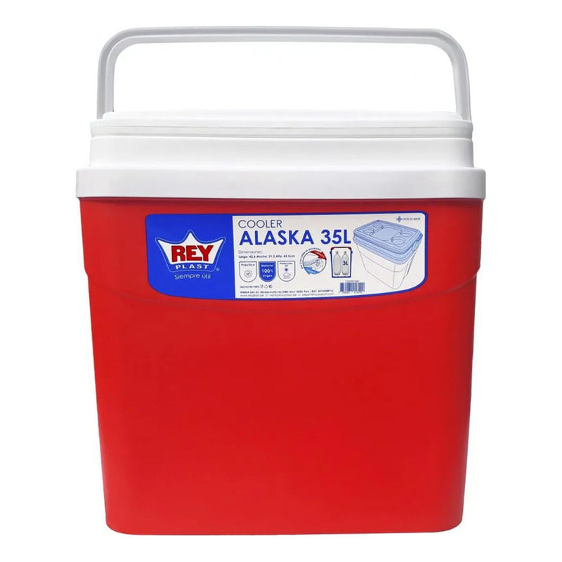 Cooler Nevera Cava Hielera Portátil 35 Litros Reyplast Rojo