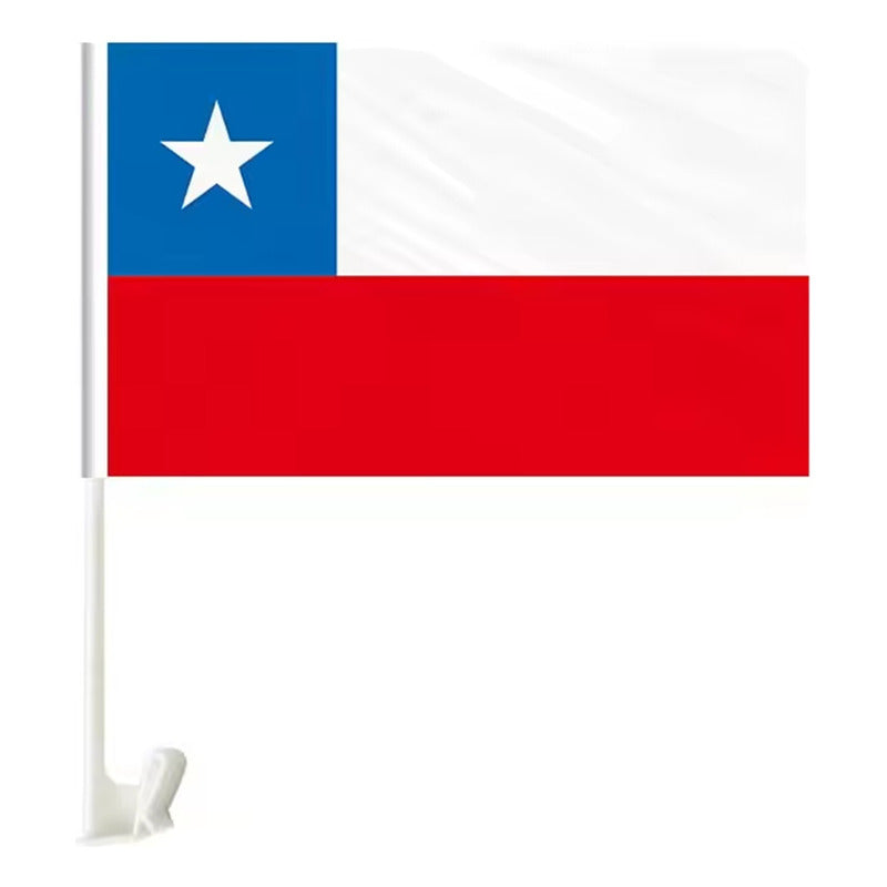 Pack 10 Banderas Chile Auto Fiestas Patrias Banderin 20x30cm Bandera Chile