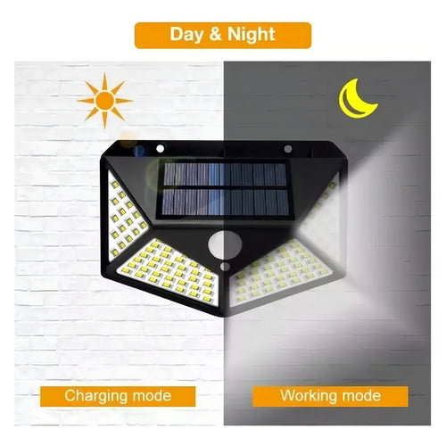 Foco Iuminarias Roro Led Solar Sensor Luces Focos Solares 100 Led Recargables