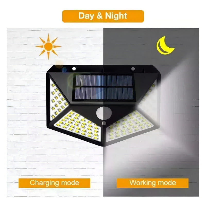 Foco Iuminarias Roro Led Solar Sensor Luces Focos Solares 100 Led Recargables