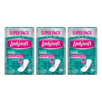 X3 Protectores Diarios Ladysoft Clásicos Tela Suave 100unid