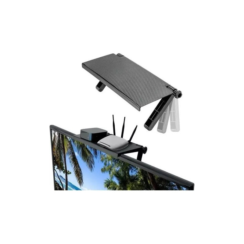 X2 Repisa Plegable Tv Monitor Control Remoto Soporte Router Negro