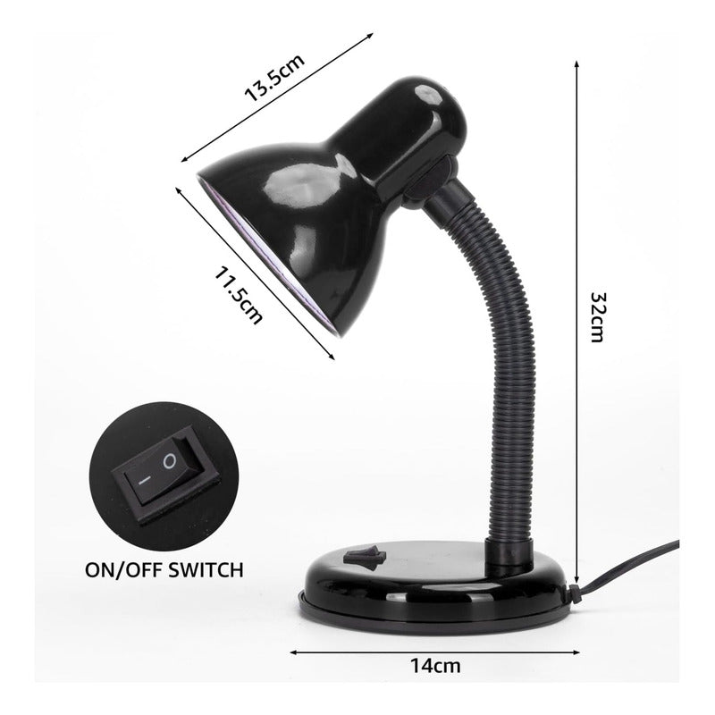 Lampara Escritorio Cuello Flexible Lampara Velador Lectura