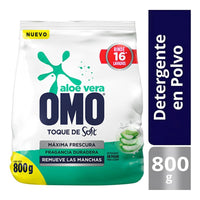 X6 Detergente Omo Polvo Aloe Vera Toque De Soft 800g