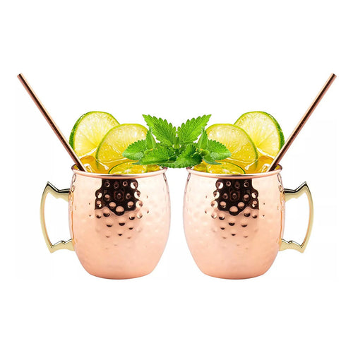 Set 2 Vasos Jarras Mug Cobre Premium Coctel Tragos Barra Bar