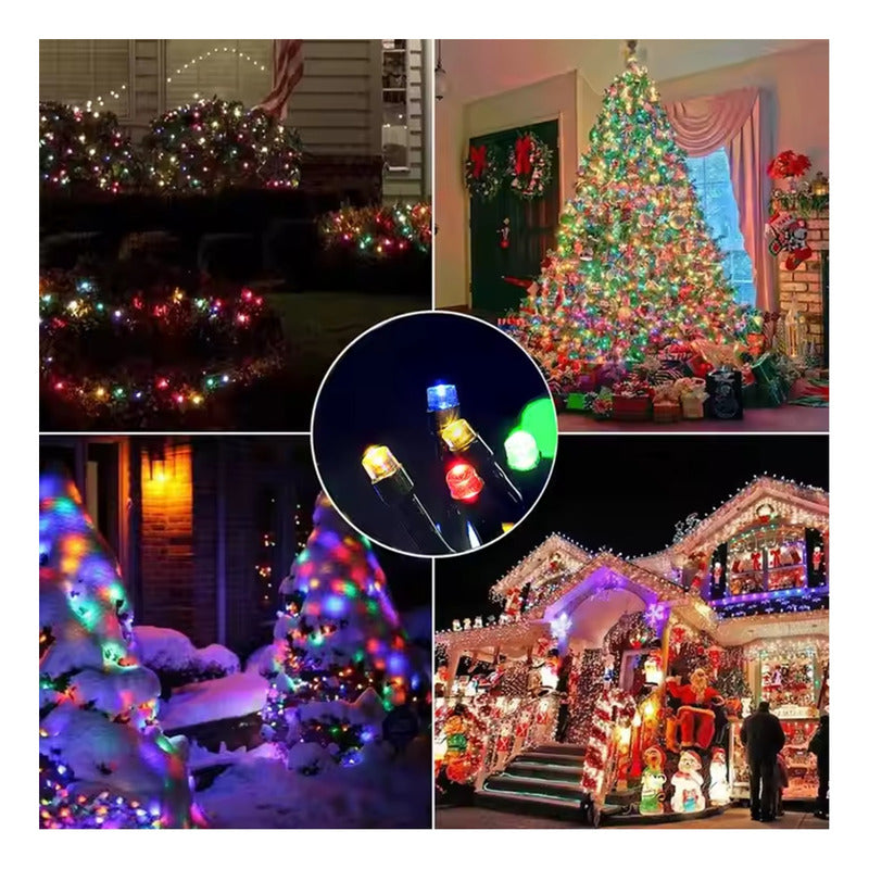 Luces Navidad Guirnalda Solar 100 Led 10 Metros Decorativa