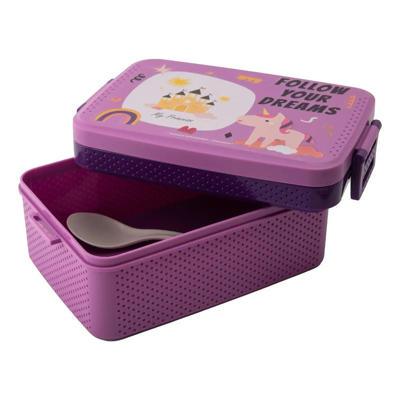 Tupper Contenedor Lonchera Escolar + Botella De Agua Jugo