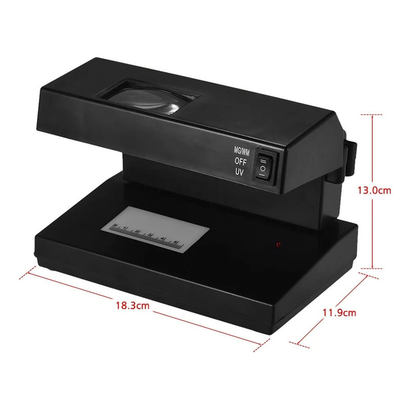 Detector De Billete Falso Con Luz Uv + Linterna + Lupa