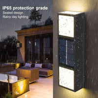 Pack 4 Aplique Foco Solar Exterior Aplique Led Bidireccional Negro