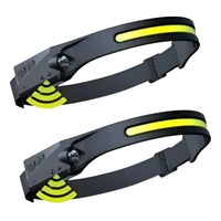 Pack X2 Linterna Frontal Led Con Sensor Luz Camping Minero Blanco