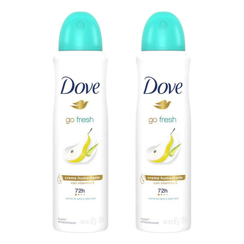 X2 Desodorante Dove Spray Aerosol Pera Aloe Vera 72h 150ml Pera