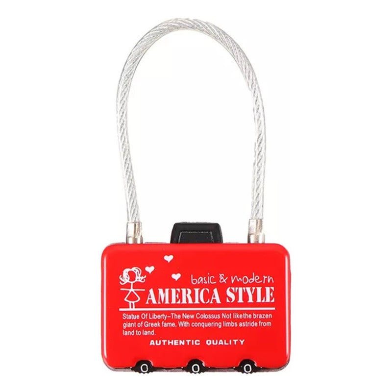 Candado Viaje Con Clave Mochila/ Locker/ Equipaje Anti Robo